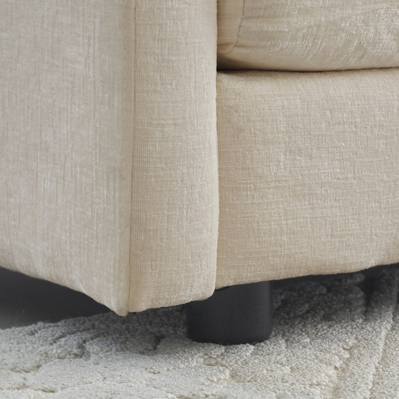 2 Seater And Ottomans , Made Of Fine Beige Chenille Material High Sectional With Ottomans, Relaxing Style