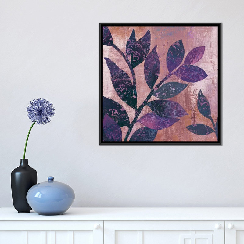 «Viola I», impression sur toile, H 18 po x l 18 po x P 1,5 po, Toile avec cadre noir, Pas de tapis