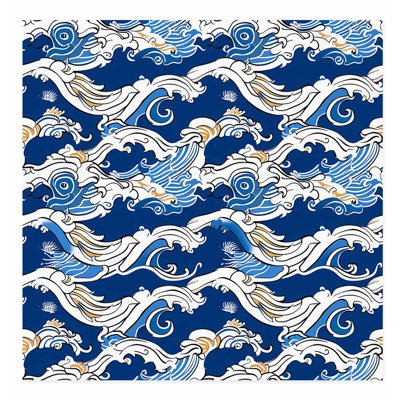 Plage et bord de mer japonais Kanagawa Wave V, reproduction d'art non encadrée