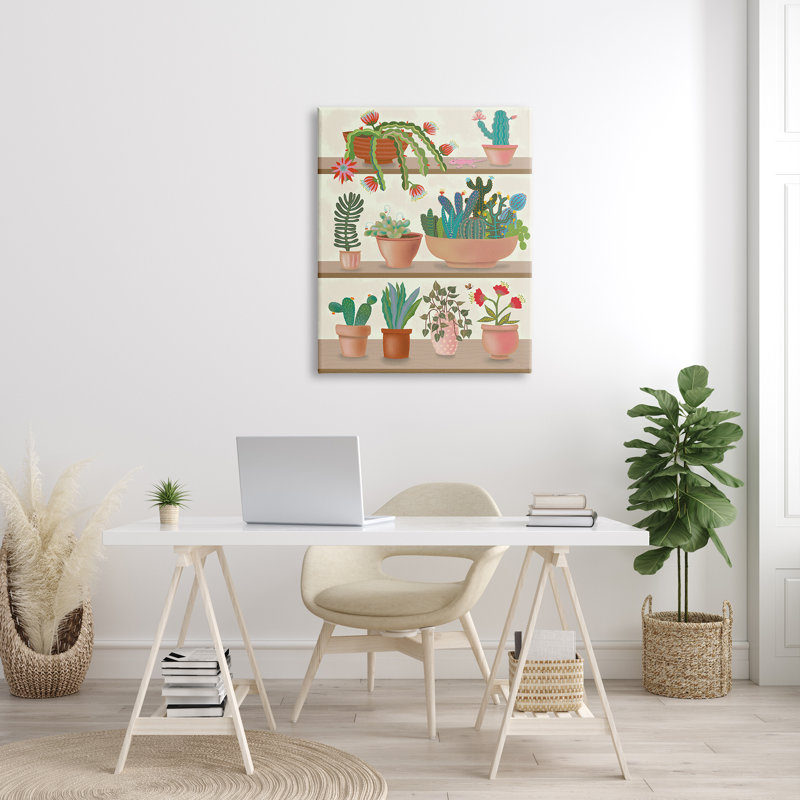 Succulent moderne chic - impression, H 40 po x l 30 po, Toile tendue
