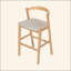 Tabouret de bar d'intérieur en bois d'hévéa, ensemble de 2-121061523