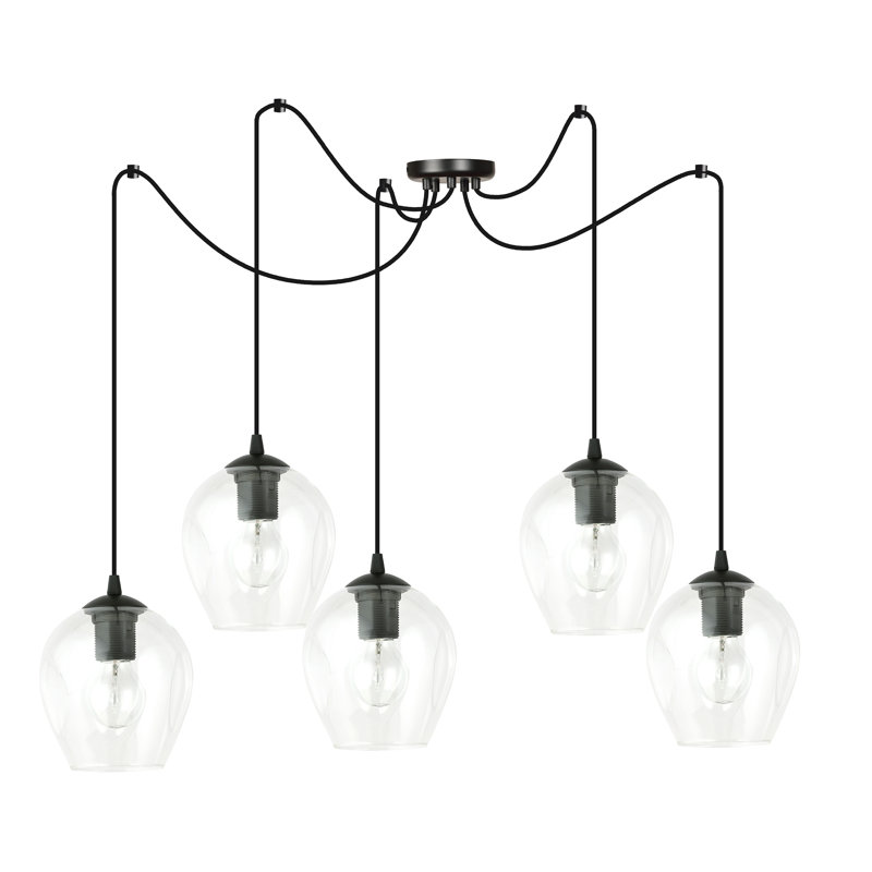 Cadge 5 - Light Black Cluster Pendant, Transparent