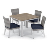 Travira And Argento Square 4 - Person 39" Powder Coated Aluminum Outdoor Dining Set with Cushions
