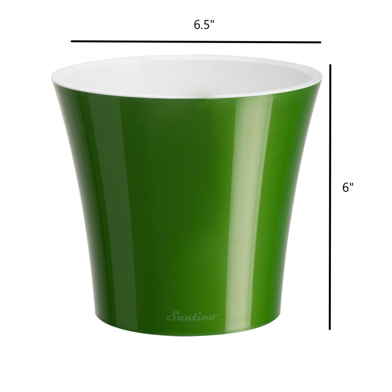Nupur Pot Planter, Green/White, 6" H x 6.5" W x 6.5" D