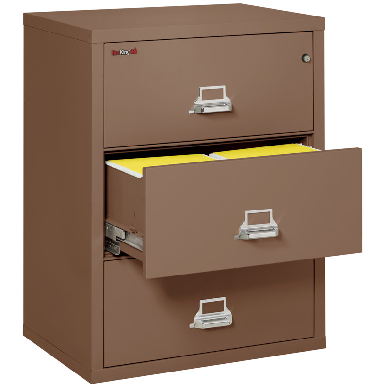 Fireproof 3 - Drawer File Cabinet, Tan, Key Lock