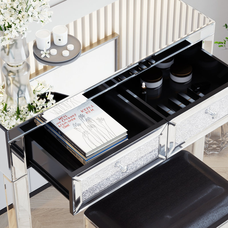Ensemble coiffeuse avec tabouret Kietan