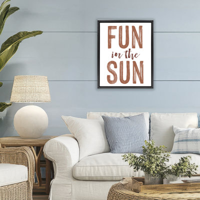 Cadre d'été flottant amusant au soleil, design par lettré et doublé