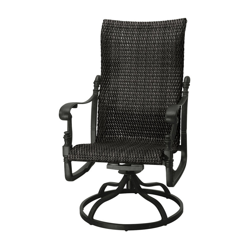 Florence Woven High Back Swivel Rocker, Chestnut, Desert Bronze
