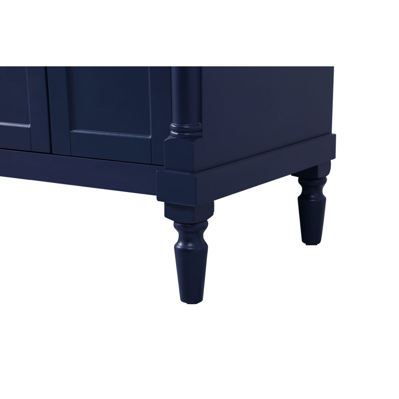 Ensemble de meuble-lavabo double 60 po Lexington, Bleu, Veines blanches / brunes