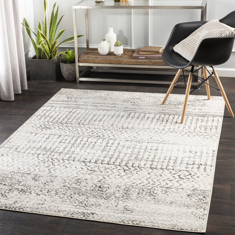 Tapis gris / noir Morrow Southwestern, Rectangle 6 pi 7 po x 9 pi