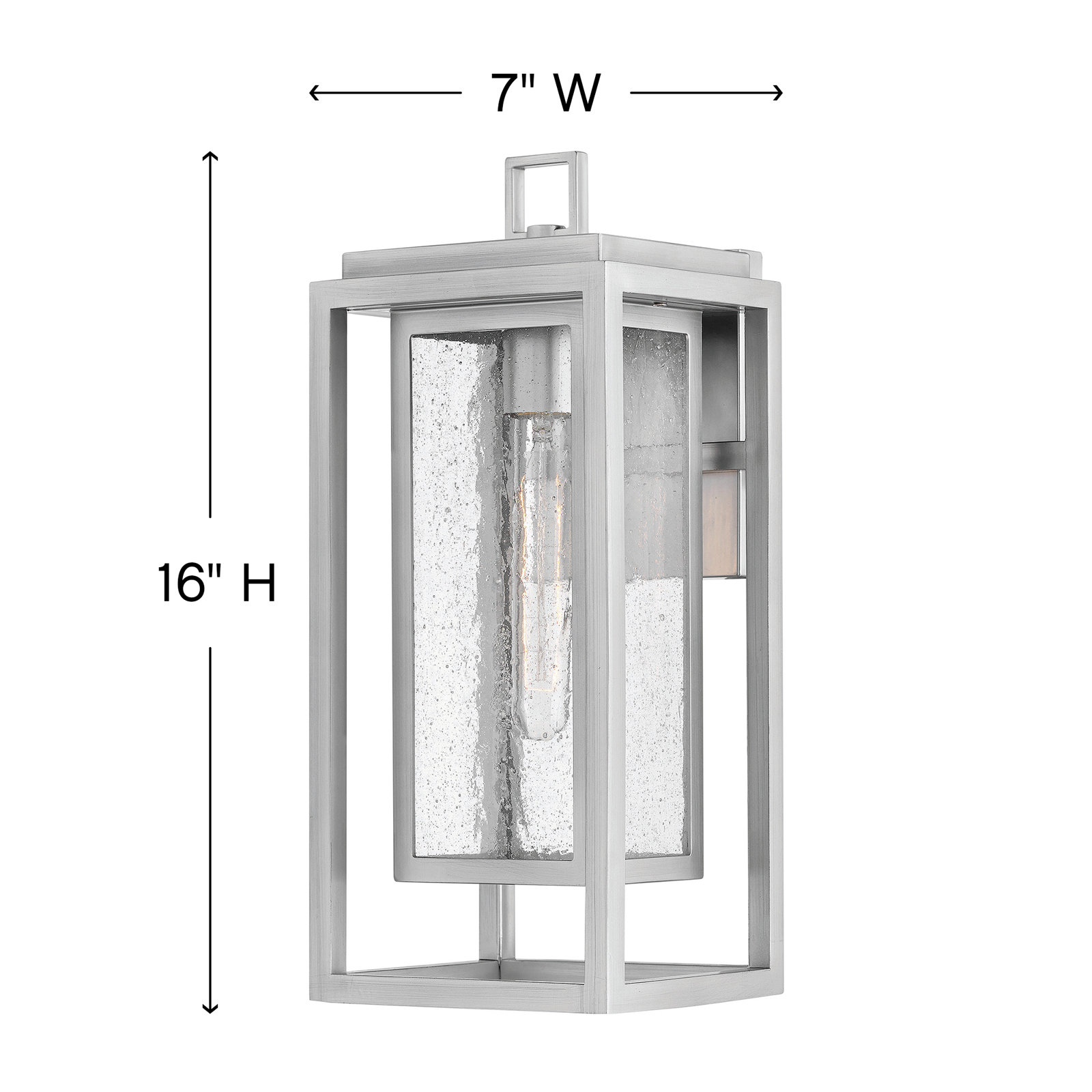 Outdoor Wall Lantern, Satin Nickel