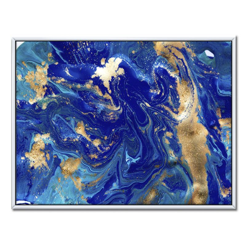 Marbré texture ondulée II - reproduction d'art sur toile, H 36 po x l 46 po x 1,5 po, Toile blanche encadrée
