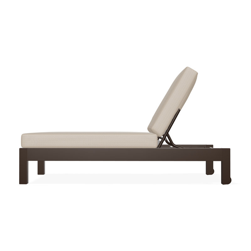 Leeward Marine Grade Polymer Deep Seating Cushion Three Position Lay-flat Armless Chaise, Bliss Sand, Kona