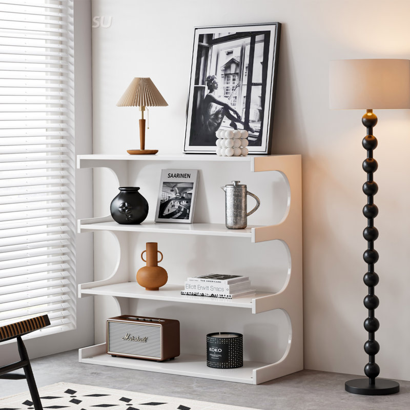 Multifunctional 4-Tierk Book Shelf & Coffee Table For Living Room Dining Room Study Entryway, Creative Furniture Floor Bookshelf, Minimalist Organizer Storage Shelves