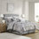 King Bed Grey Cotton Comforter With Allergen- Fill For Embroidered Accents