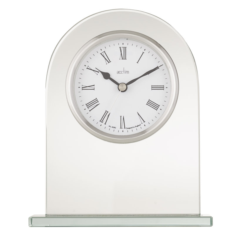 Roman Numeral Metal Quartz movement / Crystal Tabletop Clock in Chrome