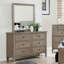Mobilier de chambre à coucher à poignées rondes à poignées rondes en bois gris brossé de style transitionnel 1 pièce