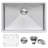 Ruvati Bar Prep Sink Narrow Trough Undermount 16 Gauge Stainless Steel Single Bowl-101377101