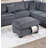 Dark Gray Wide Welt Corduroy Sectional Sofa Reversible Chaise Sofa W USB Storage Ottoman Upholstered Couch Pillows 3Pc Set-781533822