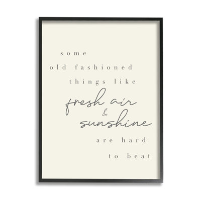 «Fresh Air and Sunshine Comforting Cursive» par Daphne Polselli - cadre texturé sur bois