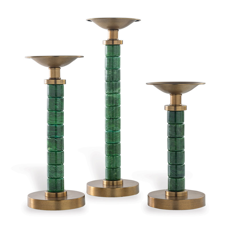 Ensemble de 3 chandelles de jardin Jade, Vert
