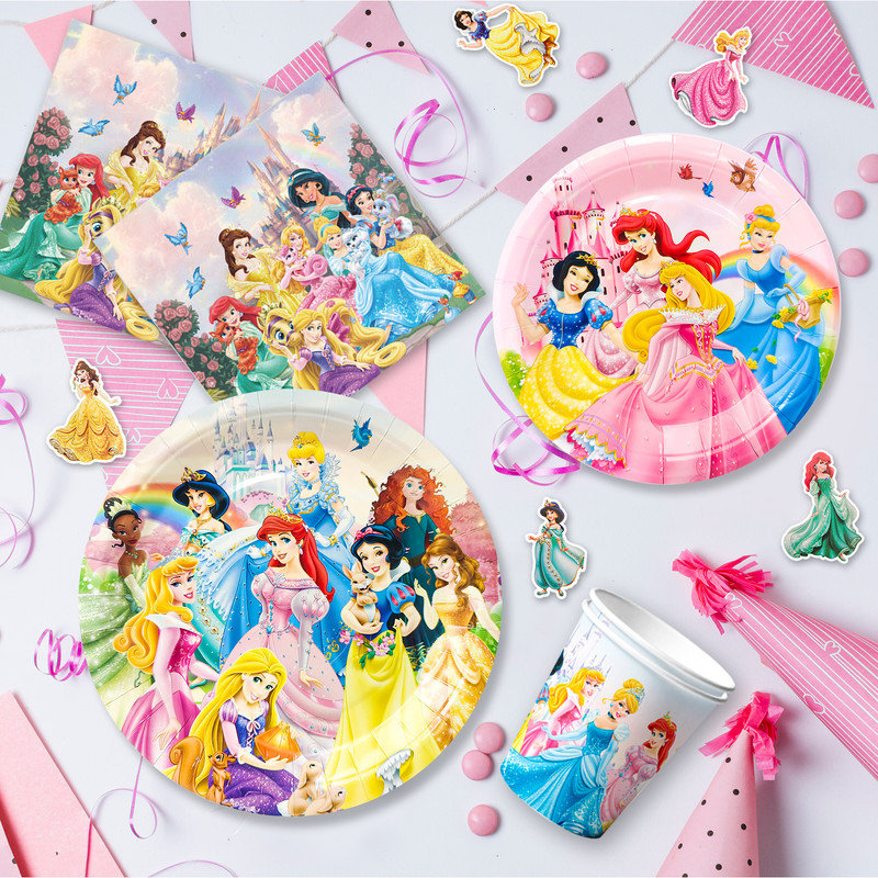 Princess Birthday Party Supplies,86pcs Princess Party Decorations & Tableware Set