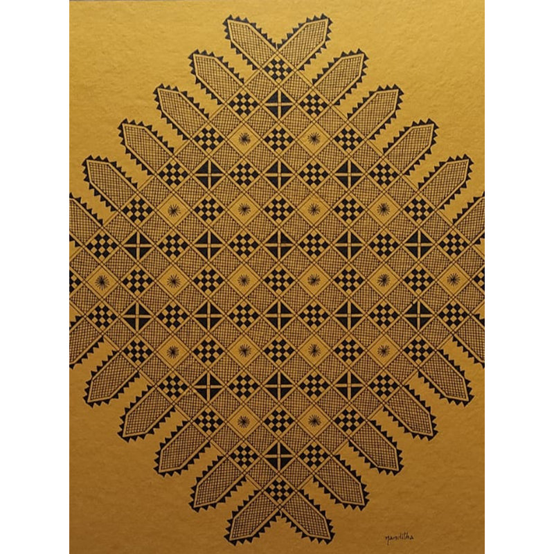 Tulasikatte Chittara | Stylo sur papier fait à la main | Par Nanditha
