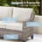 73.2" Outdoor Patio Sofa, 3-Seat Gray Rattan Couch With Cushions Ideal For Balcony Or Porch-1471637995