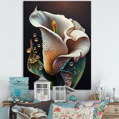 Gren And White Calla Lily Flower II - Lily Wall Art