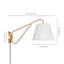 Applique murale 1 lumière moderne avec abat-jour en tissu Boho Cone avec cordon et interrupteur pour chambre à coucher