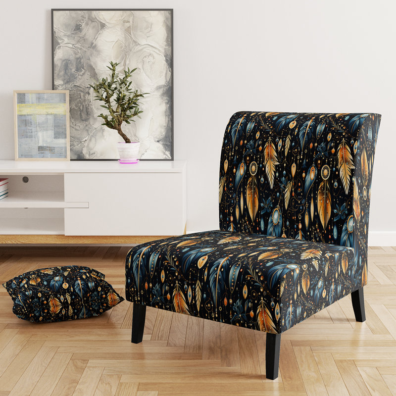 Fauteuil de chambre Blue Boho Chic Feathers Charms