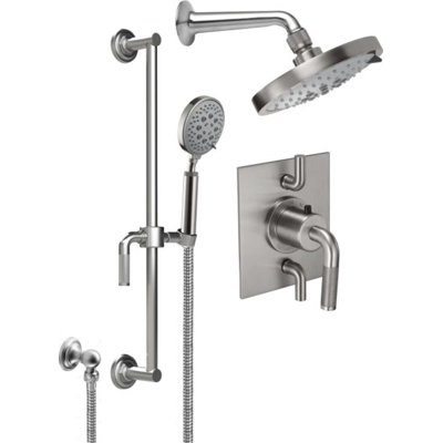 Descanso 1.8 GPM Styletherm 0.5" Thermostatic Shower System with Showerhead and Handshower on Slide Bar