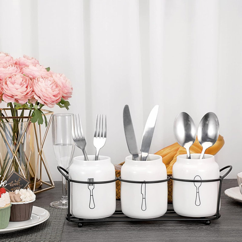 Ceramic / Porcelain Round Utensil Crock