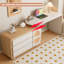 Bureau en L en bois massif de style français avec commode-14505912