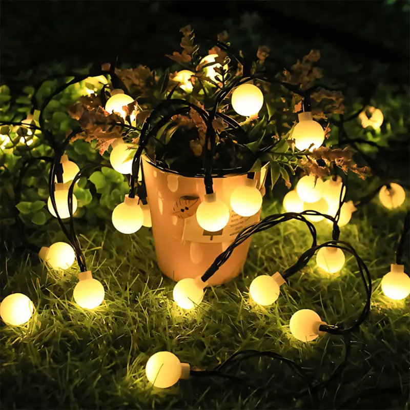 LED Solar Powered Cord String Light, 50 Lamps - 7 Metre Long