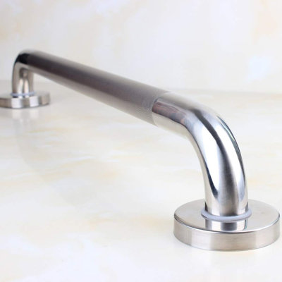 IMPEU 36-inch Knurled Bathtubs Shower Grab Bar, 1.25-Inch Diameter 1.25-Inch Diameter Elderly Bathroom Saftey Hand Rail, Great for Towel Bar, Door Handle, Anti-Slip Design, Brushed Nickel finishes (36 Inch)