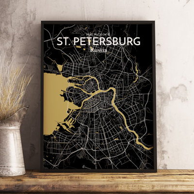 St. Petersburg City Map - No Frame Print