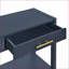 U_STYLE Table basse bleu marine de 60 po avec 3 élégants tiroirs ondulés et une tablette - spacieuse et facile à nettoyer pour le vestibule
