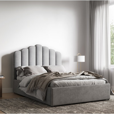 Upholstered Velvet Lift Up Storage Bed