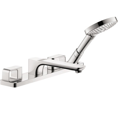 AXOR Urquiola Double Handle Deck Mounted Roman Tub Faucet Trim with Handshower