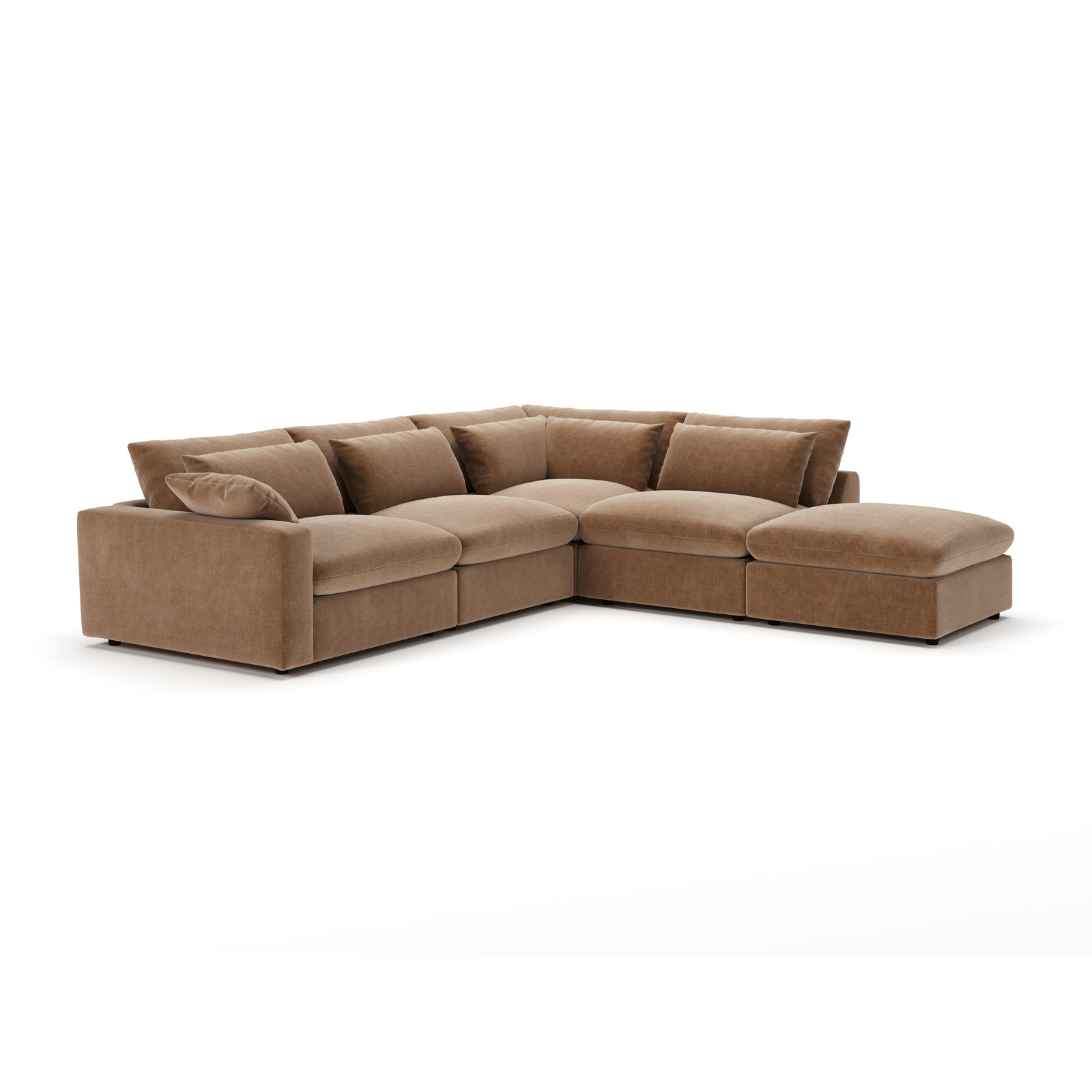Remy Sectional, Right Hand Facing, Andrew Cognac Performance Chenille