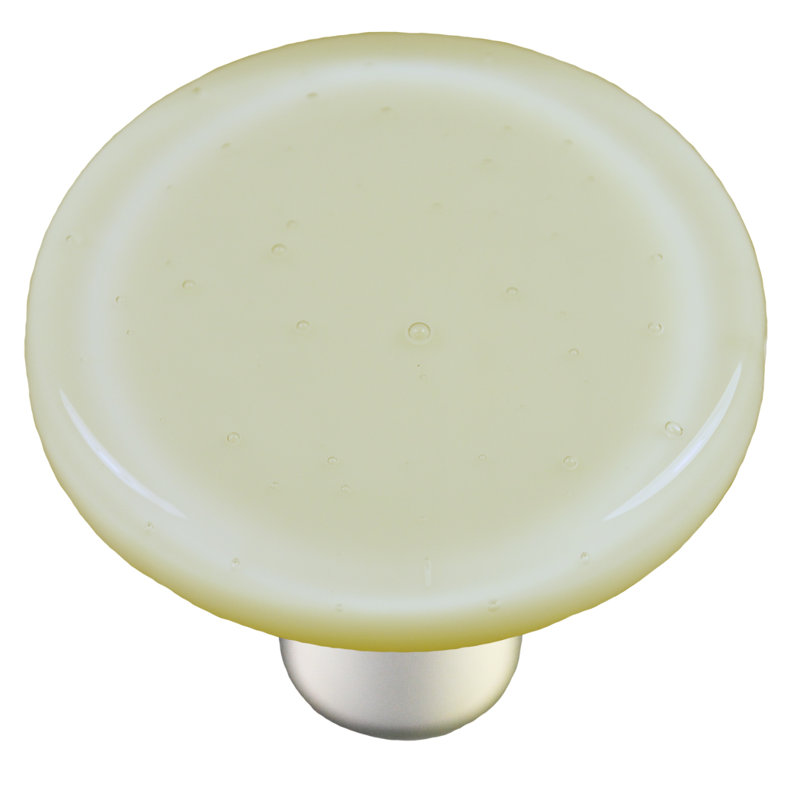 1.5" Round Glass Knob with Aluminum Base