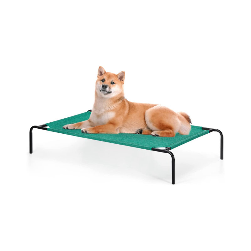 Lit surélevé surélevé pour chien, Vert, L 32 po x P 21,2 po x H 7,5 po