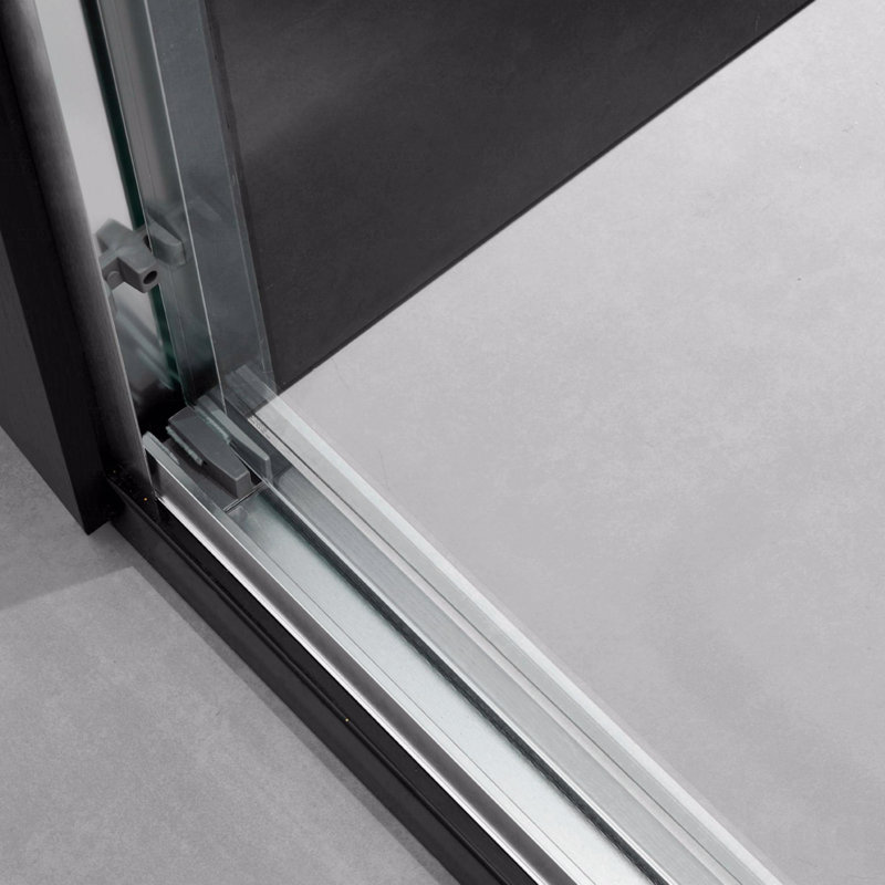 Door Sliding Opening Frameless Design Shower Door With 6Mm Tempered Glass, Brushed Nickel