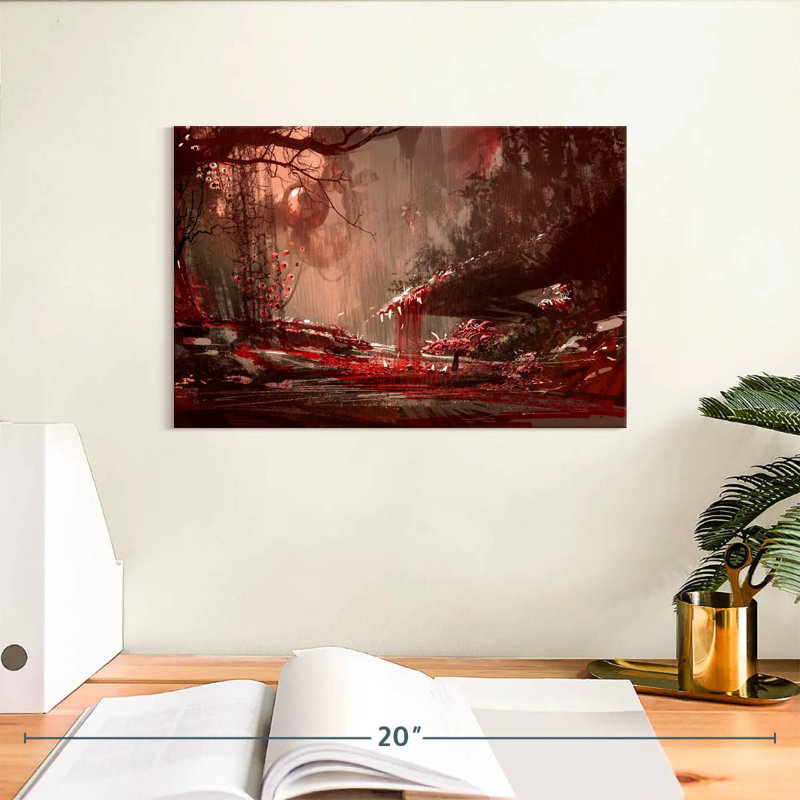 Kelan Blood Red Forest, 8" H x 12" W
