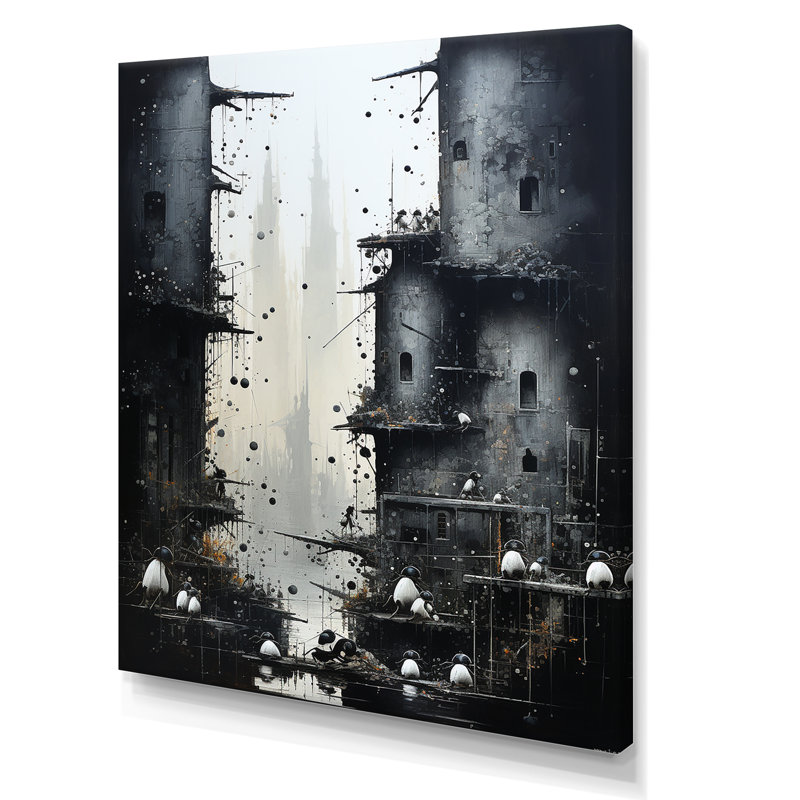 Art urbain sur toile, impression de paysage urbain gothique urbain, H 40 po x l 30 po x P 1,5 po, Toile tendue