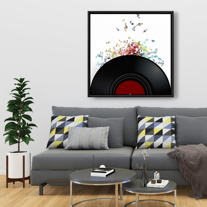 " Notes Escaping From A Vinyl Record ", 36" H x 36" W