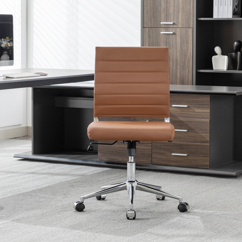Chaise de conférence ergonomique et réglable Amaiia, Brun / chrome