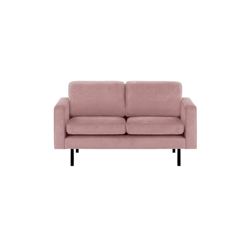 Neilius 2 Seater Velvet Loveseat, Light Pink