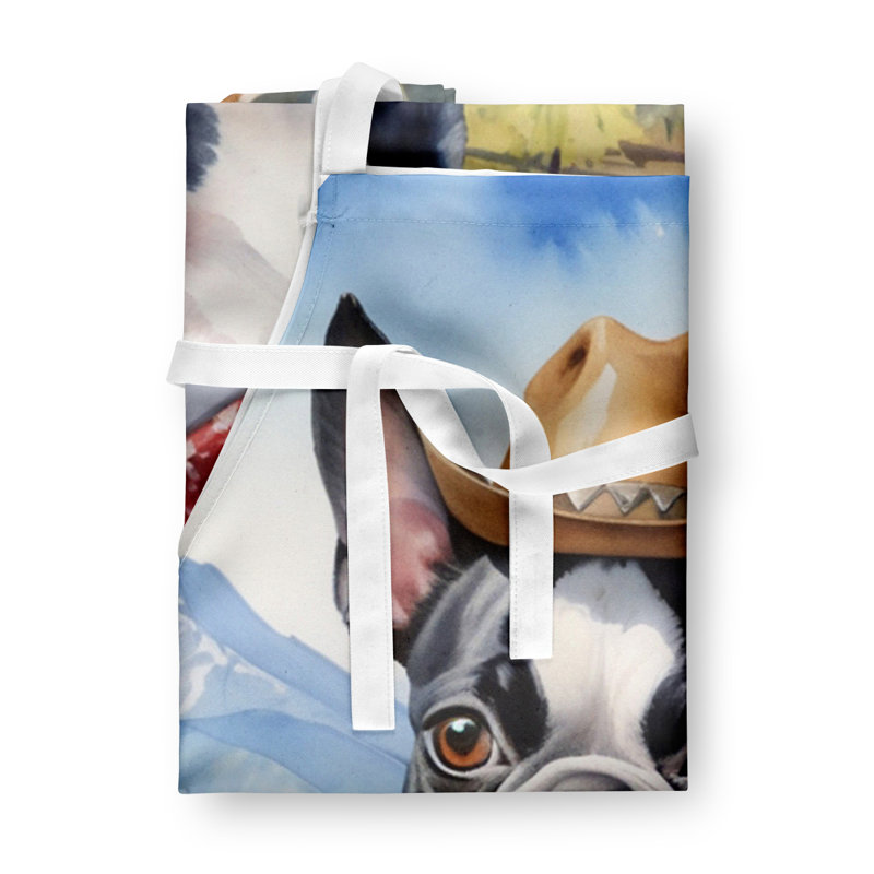 Tablier de bienvenue Boston Terrier Cowboy